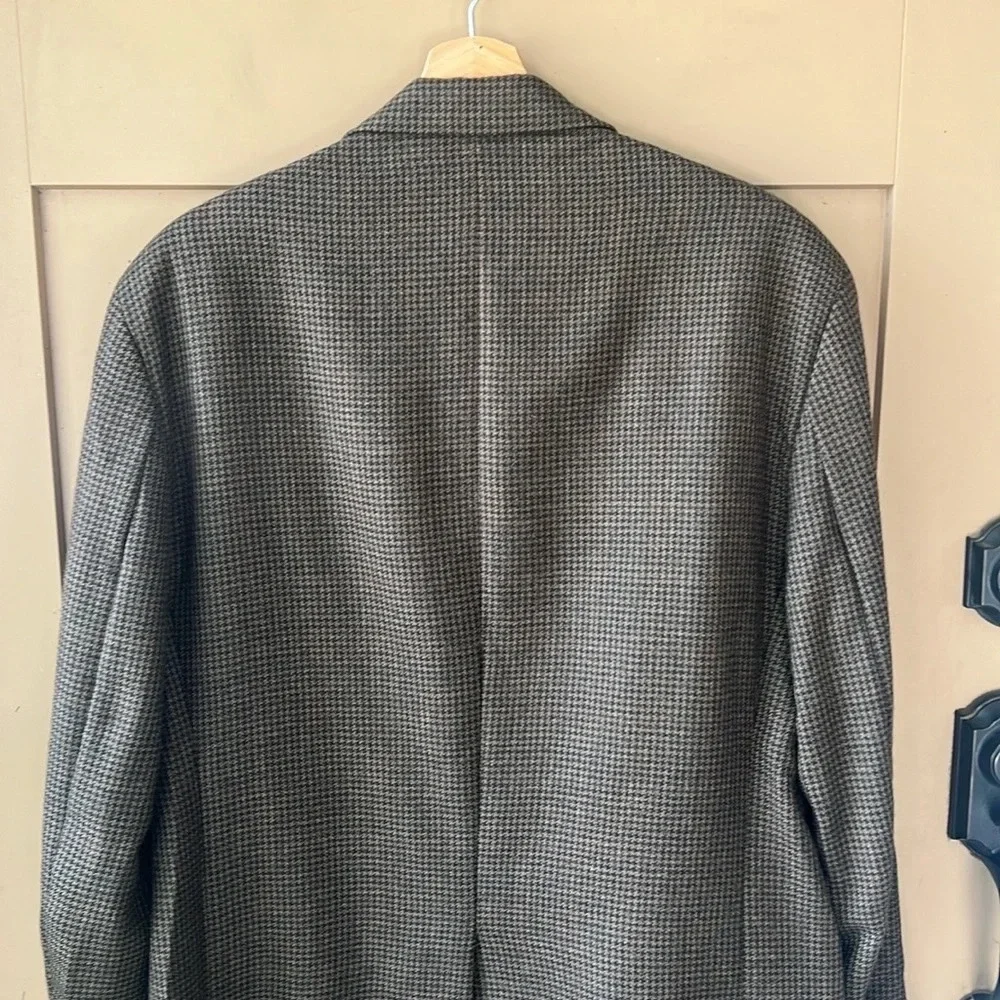 Polo University by Ralph Lauren 100% Wool Gingham Classic Black Brown Blazer 42